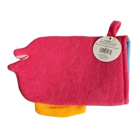 2x NWT Kids Washcloth Chummy Friends Multicolored Fish Shaped Body Washing Glove - Picture 4 of 4